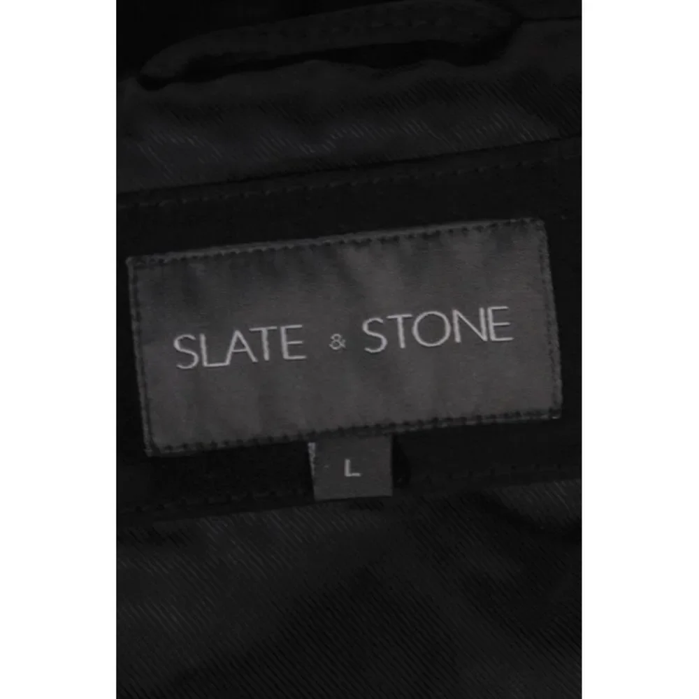 Slate & Stone Mens Black Suede Western Shirt Jacket Snap Size L